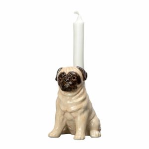 Pug Candle Sticks 14.5 Cm | Home Accessories Candle Holders Candle Holders Beige-brown