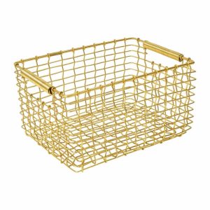 Rectangular 19 Storage Basket | Home Accessories Storage Baskets Home Accessories brass