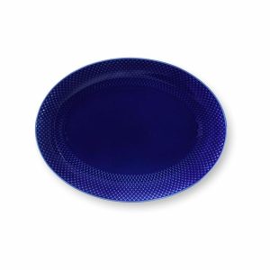 Rhombe Oval Serving Saucer 35X26,5 Cm | Tableware Serving Platters & Dishes Bowls & Serving Dishes Dark Blue