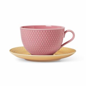 Rhombe Teacup With Saucer | Tableware Coffee Cups Coffee Cups Coffee Cups