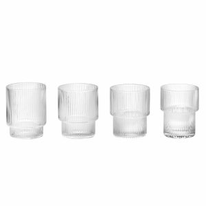 Ripple Glass 4-Pack | Tableware Drinking Glasses & Tumblers Drinking Glasses & Tumblers clear