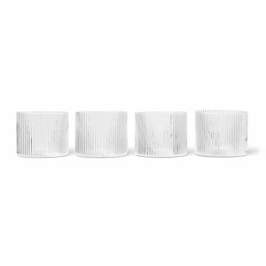 Ripple Glass Low 4-Pack | Tableware Drinking Glasses & Tumblers Drinking Glasses & Tumblers clear