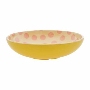 Salad Bowl Melamine Ø29.9 Cm | Tableware Serving Bowls Bowls & Serving Dishes Pink dots-yellow