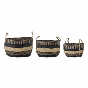 Sania Basket 3-Pack | Home Accessories Storage Baskets Home Accessories black