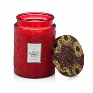 Scented Candle Glass Jar 100 Hours | Home Accessories Scented Candles & Diffusers Candle Holders Goji Tarocco Orange