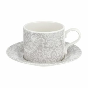 Strawberry Thief Teacup With Saucer 28 Cl | Tableware Teacups Cups & Mugs grey