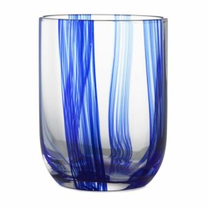 Stripe Glass 39 Cl | Tableware Drinking Glasses & Tumblers Drinking Glasses & Tumblers Blue Stripes