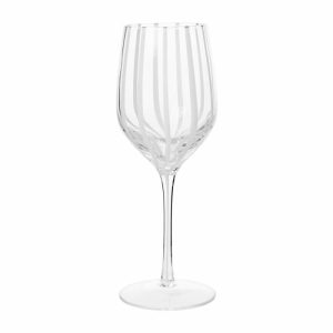 Stripe White Wine Glass 35 Cl | Tableware Wine Glasses Glasses Clear-white stripes