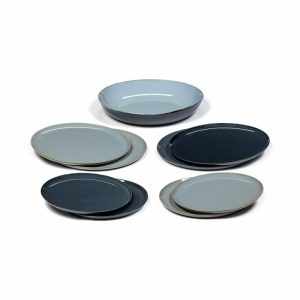 Terres De Rêves Dinner Set 9 Pieces | Tableware Table Settings & Starter Sets Plates Smokey blue-dark blue