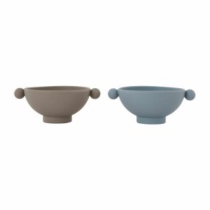 Tiny Inka Bowl Ø11 Cm 2-Pack | Tableware Serving Bowls Bowls & Serving Dishes Dusty blue-clay