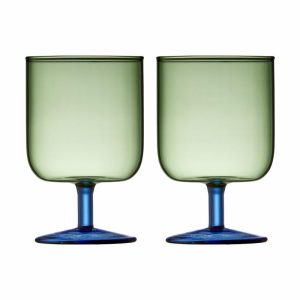 Torino Wine Glass 30 Cl 2-Pack | Tableware Wine Glasses Glasses Green-blue