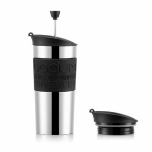 Travel Press Mug Chrome | Tableware Thermal Flasks & Travel Mugs Cups & Mugs black