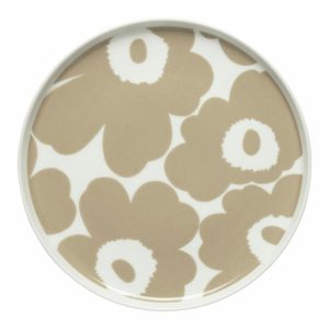 Unikko Plate Beige-White | Tableware Dinner Plates Dinner Plates Dinner Plates