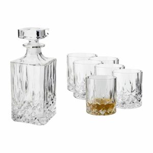 Vide Whiskey Set – Carafe And 6 Whiskey Glass | Tableware Whiskey & Cognac Glasses Glasses Chrystal Glass