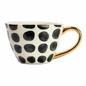 Vigdis Cup | Tableware Coffee Cups Coffee Cups black & white-gold