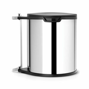 Waste Bin For Cabinet Round, Plastic Inner Bin (Incl Brackets) 15 L | Home Accessories Pedal Bins Bathroom Accessories Brushed stainless steel