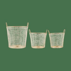 Wire Basket Set Of 3 | Home Accessories Storage Baskets Home Accessories brass